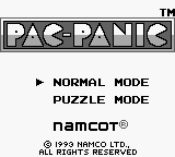 Pac-Panic title screen for GameBoy
